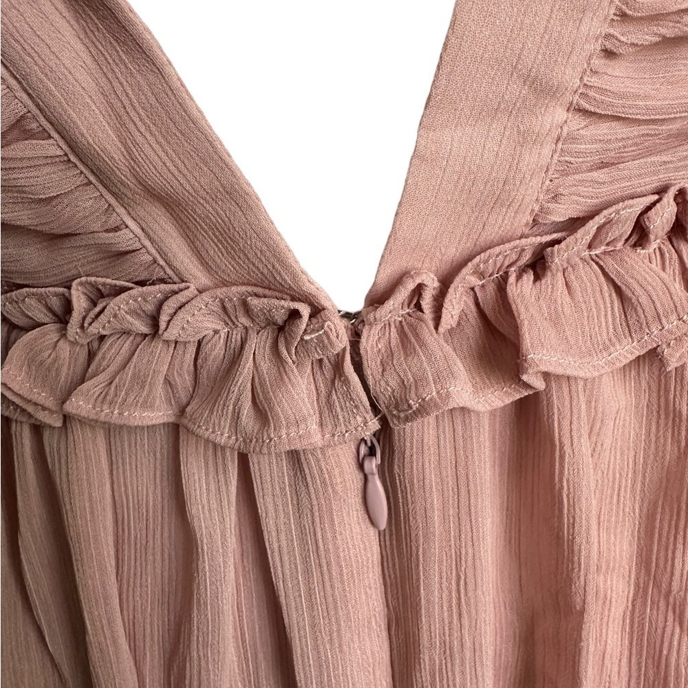 Forever 21 Mauve Ruffle V-neck Midi Dress Size Small - Picture 6 of 17